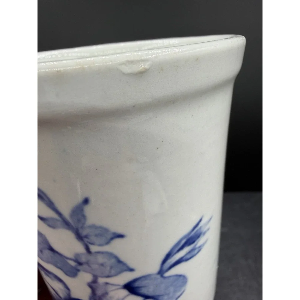 🌸💙 Vintage White Porcelain Blue Morning Glory Flower Vase – 5